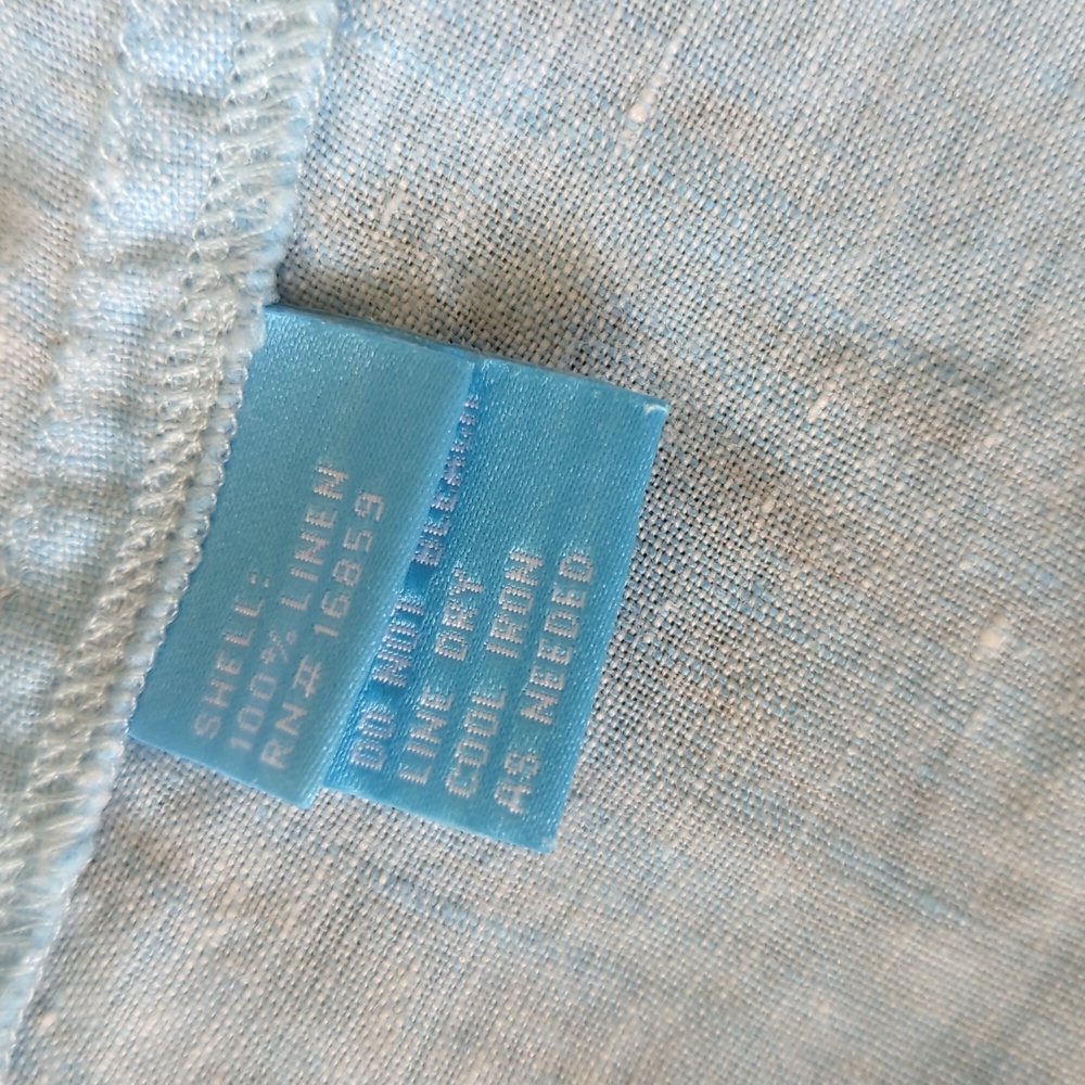Sky Blue J. McLaughlin Linen Shirt - Picture 6 of 6